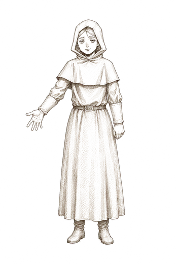ヨレンタの立ち姿のペン画
