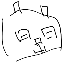 直線によるねこの構築 ── ゆりの線画