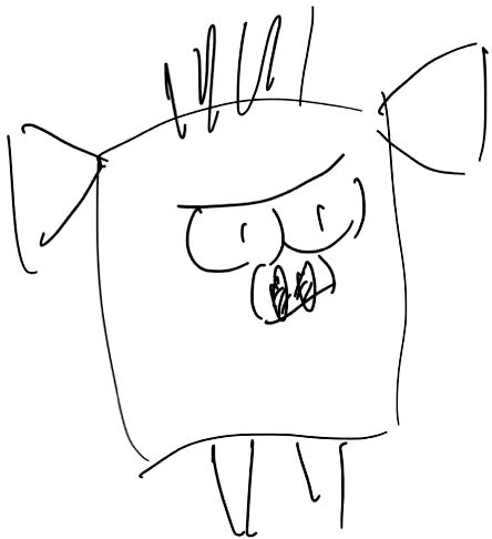 ぶたの四角性について ── ゆりの線画